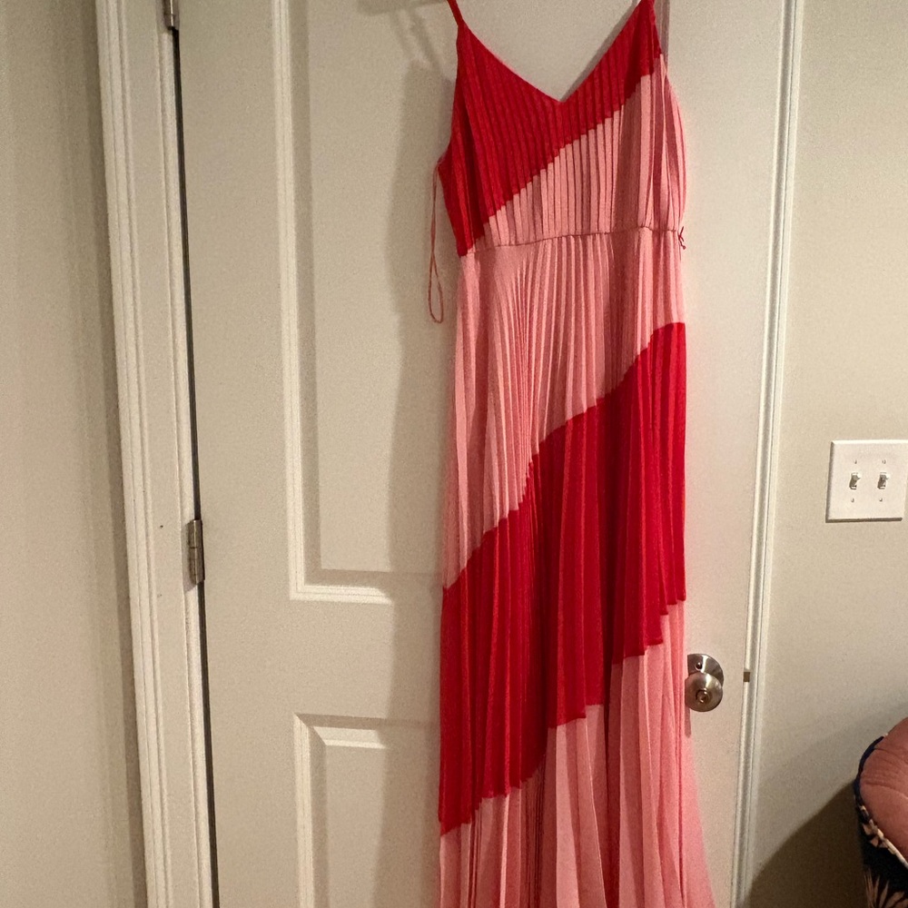 Alice + Olivia Red and Pink Maxi Dress
